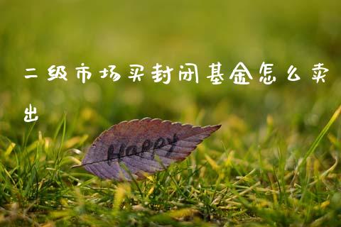 二级市场买封闭基金怎么卖出_https://www.apanben.com_国际财经_第1张