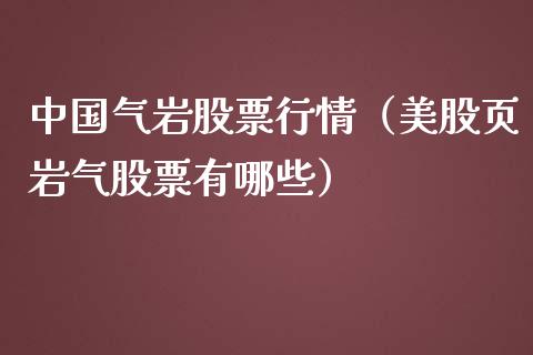 中国气岩股票行情（美股页岩气股票有哪些）_https://www.apanben.com_股票怎么玩_第1张
