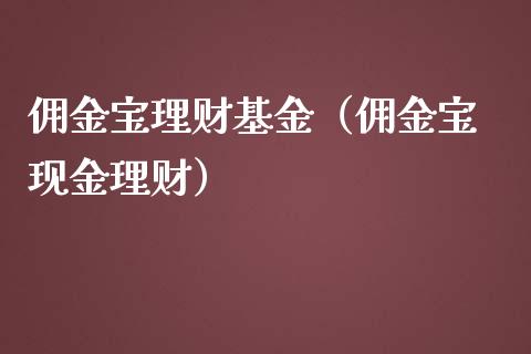 佣金宝理财基金（佣金宝 现金理财）_https://www.apanben.com_财经资讯_第1张