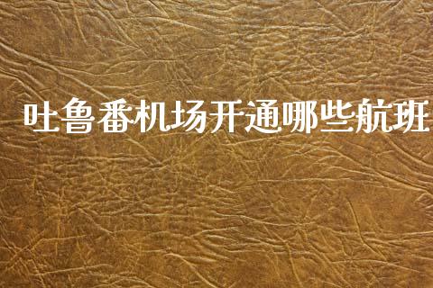 吐鲁番机场开通哪些航班_https://www.apanben.com_国际财经_第1张
