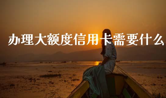 办理大额度信用卡需要什么_https://www.apanben.com_财经资讯_第1张