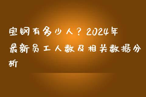 宝钢有多少人？2024年最新员工人数及相关数据分析_https://www.apanben.com_股市指导_第1张