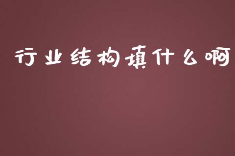 行业结构填什么啊_https://www.apanben.com_股市分析_第1张