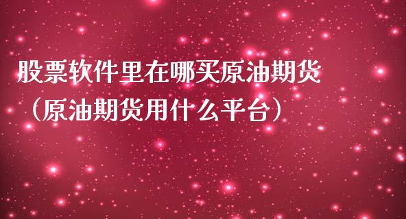 股票软件里在哪买原油期货（原油期货用什么平台）_https://www.apanben.com_期货学院_第1张