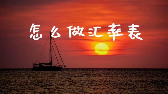 怎么做汇率表_https://www.apanben.com_财经资讯_第1张