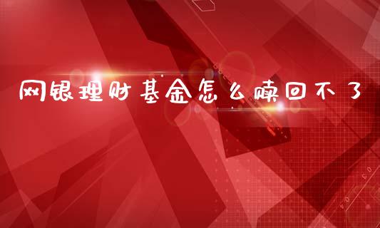 网银理财基金怎么赎回不了_https://www.apanben.com_财经资讯_第1张