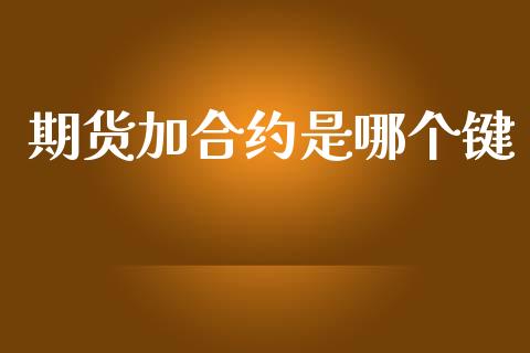 期货加合约是哪个键_https://www.apanben.com_期货学院_第1张