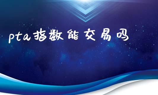 pta指数能交易吗_https://www.apanben.com_国际期货_第1张