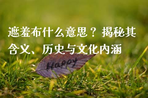 遮羞布什么意思？ 揭秘其含义、历史与文化内涵_https://www.apanben.com_股市指导_第1张