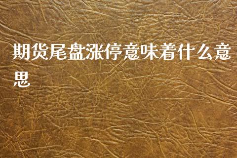 期货尾盘涨停意味着什么意思_https://www.apanben.com_股市分析_第1张