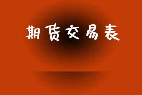 期货交易表_https://www.apanben.com_财经资讯_第1张