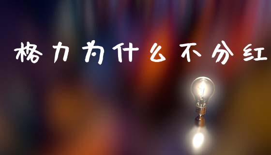 格力为什么不分红_https://www.apanben.com_股市指导_第1张