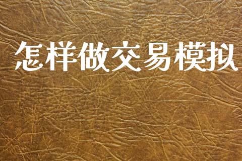 怎样做交易模拟_https://www.apanben.com_国际期货_第1张