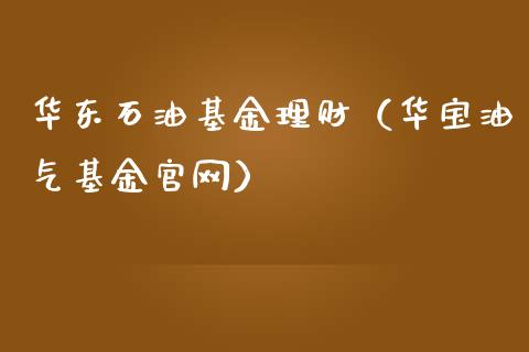 华东石油基金理财（华宝油气基金官网）_https://www.apanben.com_财经资讯_第1张