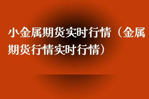 小金属期货实时行情（金属期货行情实时行情）_https://www.apanben.com_期货学院_第1张