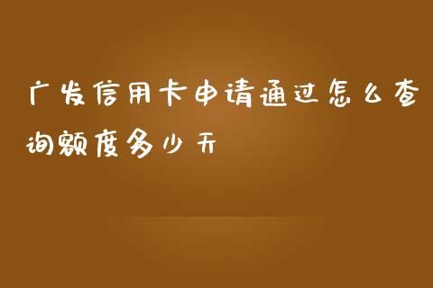 广发信用卡申请通过怎么查询额度多少天_https://www.apanben.com_国际财经_第1张