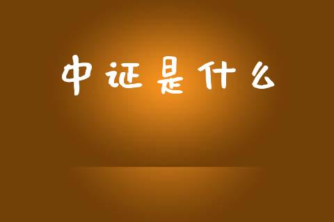 中证是什么_https://www.apanben.com_股市分析_第1张