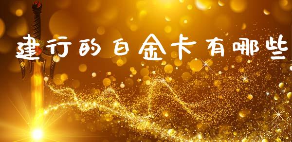 建行的白金卡有哪些_https://www.apanben.com_财经资讯_第1张