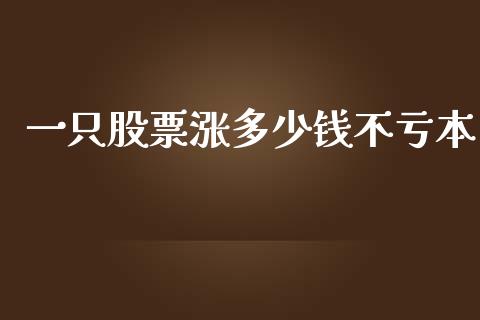 一只股票涨多少钱不亏本_https://www.apanben.com_期货学院_第1张