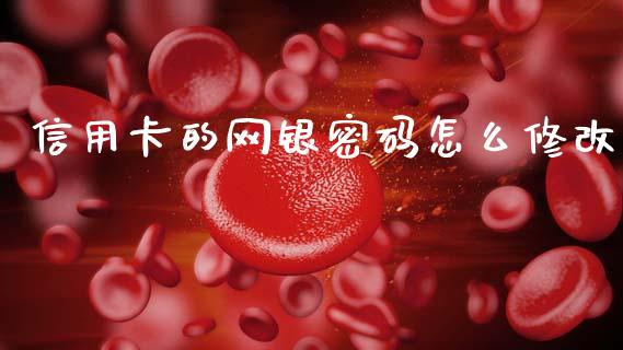信用卡的网银密码怎么修改_https://www.apanben.com_国际期货_第1张