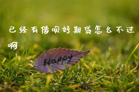 已经有借呗好期贷怎么不过啊_https://www.apanben.com_股票怎么玩_第1张