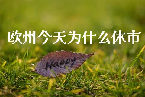 欧州今天为什么休市_https://www.apanben.com_国际期货_第1张