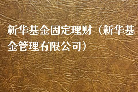 新华基金固定理财（新华基金管理有限公司）_https://www.apanben.com_国际财经_第1张