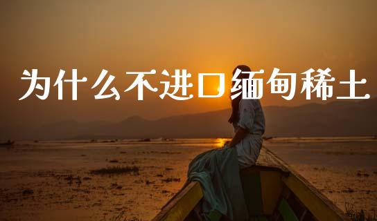 为什么不进口缅甸稀土_https://www.apanben.com_股票怎么玩_第1张