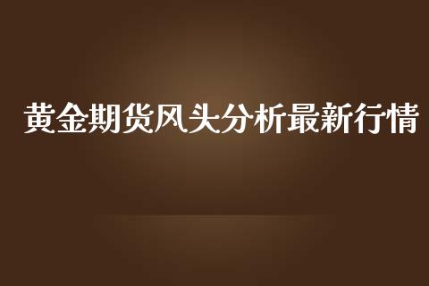 黄金期货风头分析最新行情_https://www.apanben.com_国际期货_第1张