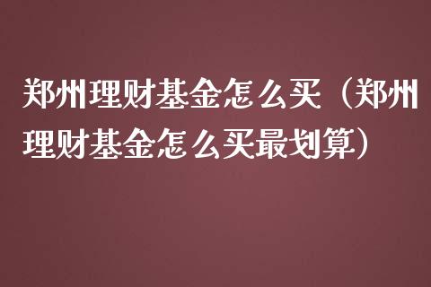 郑州理财基金怎么买（郑州理财基金怎么买最划算）_https://www.apanben.com_国际财经_第1张