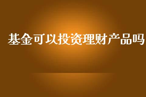 基金可以投资理财产品吗_https://www.apanben.com_国际财经_第1张