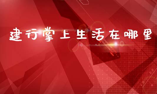 建行掌上生活在哪里_https://www.apanben.com_期货学院_第1张