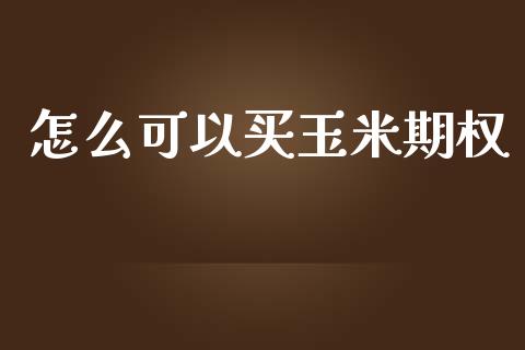 怎么可以买玉米期权_https://www.apanben.com_国际财经_第1张