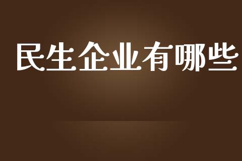民生企业有哪些_https://www.apanben.com_股市分析_第1张