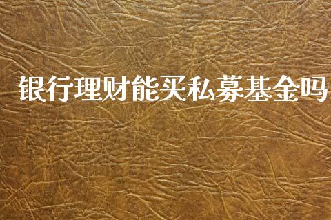 银行理财能买私募基金吗_https://www.apanben.com_国际财经_第1张
