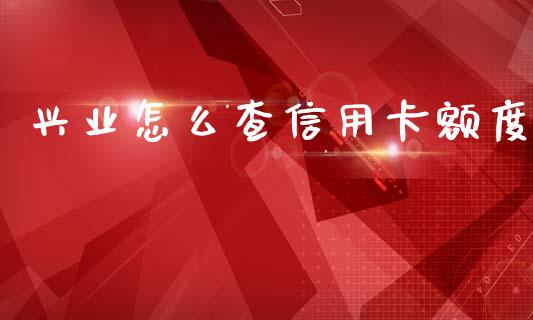 兴业怎么查信用卡额度_https://www.apanben.com_股市分析_第1张