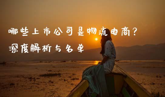 哪些上市公司是物流电商？深度解析与名单_https://www.apanben.com_国际期货_第1张