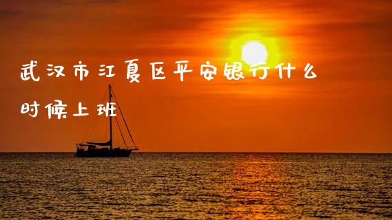 武汉市江夏区平安银行什么时候上班_https://www.apanben.com_期货学院_第1张
