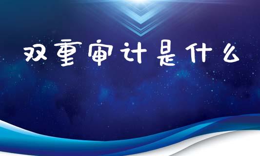 双重审计是什么_https://www.apanben.com_期货学院_第1张