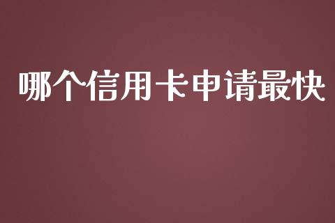 哪个信用卡申请最快_https://www.apanben.com_期货学院_第1张