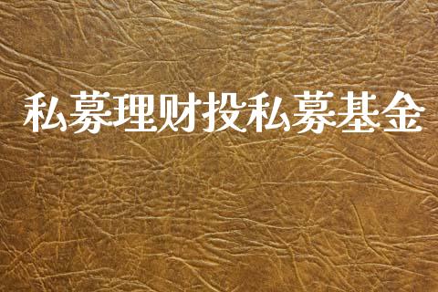 私募理财投私募基金_https://www.apanben.com_财经资讯_第1张
