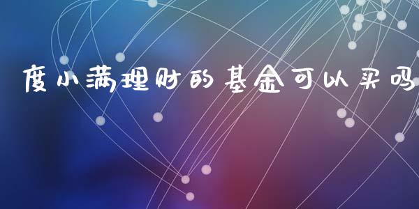 度小满理财的基金可以买吗_https://www.apanben.com_财经资讯_第1张