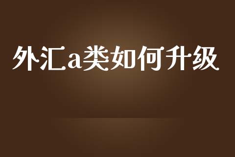 外汇a类如何升级_https://www.apanben.com_股市指导_第1张
