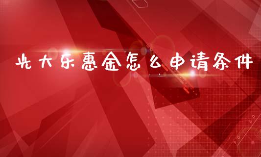 光大乐惠金怎么申请条件_https://www.apanben.com_期货学院_第1张