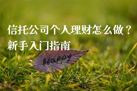 信托公司个人理财怎么做？新手入门指南_https://www.apanben.com_国际财经_第1张