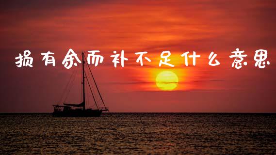 损有余而补不足什么意思_https://www.apanben.com_国际期货_第1张