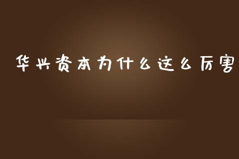 华兴资本为什么这么厉害_https://www.apanben.com_期货学院_第1张
