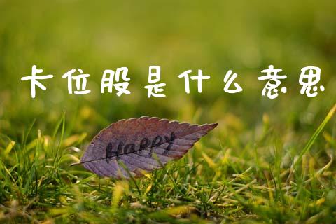卡位股是什么意思_https://www.apanben.com_在线喊单_第1张