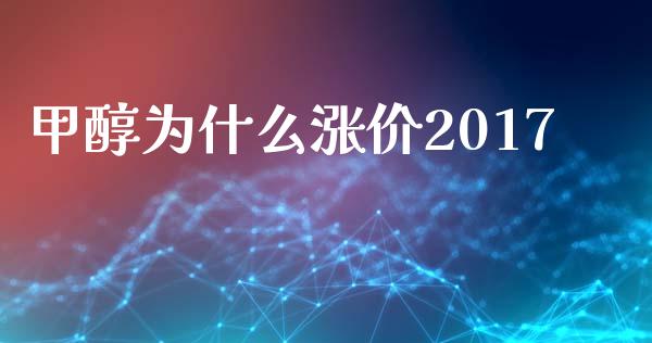 甲醇为什么涨价2017_https://www.apanben.com_国际财经_第1张
