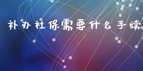补办社保需要什么手续_https://www.apanben.com_股市指导_第1张